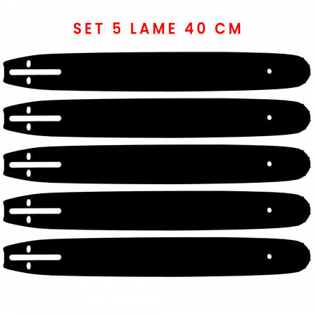 Motofierastraie - Set 5 Lame universale pentru motofierastrau ( Drujba ) , 40 cm, pas 0.325