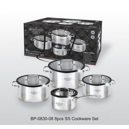 Set cratite inox, 8 piese, Bohmann Premium BP0830-08, Capacitate 1.8L, 2L, 3.5L, 5.9L [2]