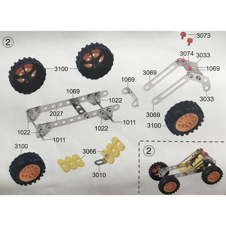 Set de constructie Masinuta Off-Road OXHMA, Metal, 128 piese, +8ani [2]