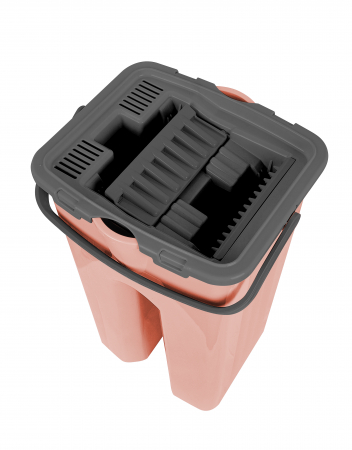 Set galeata cu storcator si mop plat Ertone ERT-MN500BEJ, Laveta inclusa, Capacitate 8L, Bej [1]