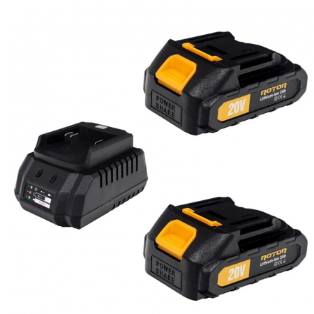 Incarcatoare si acumulatori - Set incarcator cu acumulatori Rotor, 20V/2Ah