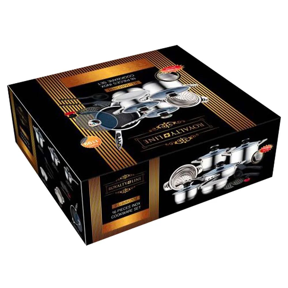 Set oale 18 piese inox Royalty Line RL-1802, 6.3L, 3.9L, 2.9L, 2.1L, 2.1L, Tigaie 24cm, Cos inox, Ustensile bucatarie [2]
