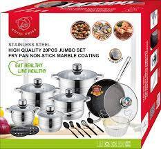 Set oale 20 piese Royal Swiss RS-20PCS, 2.2L, 2.2L, 3L, 4L, 6.7L, Tigaie 24cm, Cos inox, Ustensile bucatarie [1]