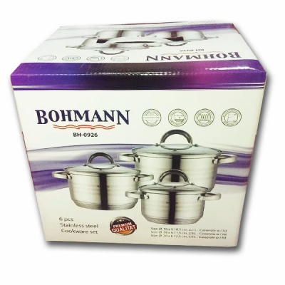 Set oale inox, 6 piese, Bohmann BH0926, Capacitate 2.1L, 2.9L, 3.9L [1]