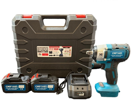 Masini de gaurit si insurubat - Set Pistol de Impact pentru Roti, 48V, 2 acumulatori, 25 accesorii incluse, Geanta de transport