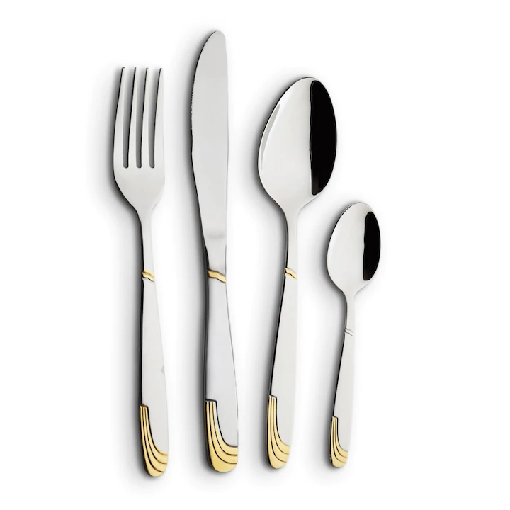 Ustensile pentru gatit - Set tacamuri 24 piese Bohmann Premium BPA24-GM, Otel inoxidabil