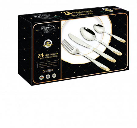 Set tacamuri 24 piese Bohmann Premium BPA24-GM, Otel inoxidabil [1]