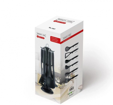 Set ustensile bucatarie cu suport Royalty Line RL-U05, Negru [2]