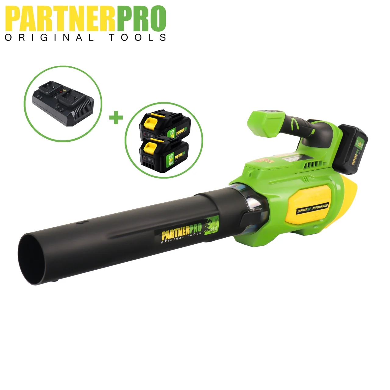 Suflanta de aer pe acumulator PartnerPRO, 2x20V/4Ah, 9000-19000RPM, Viteza flux aer 55m/s, Acumulator si incarcator incluse [3]