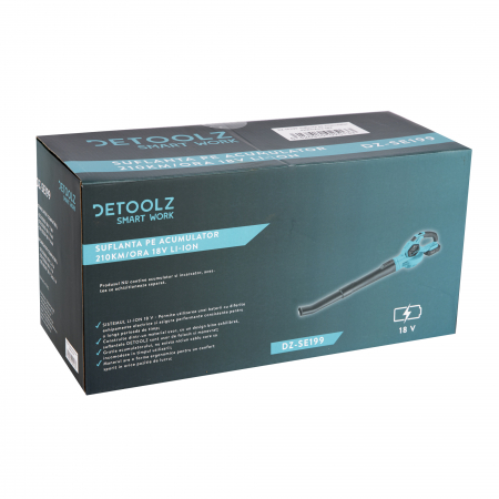 Suflanta frunze pe acumulator Detoolz DZ-SE199, 18V, 210 km/ora, fara acumulator si incarcator [5]