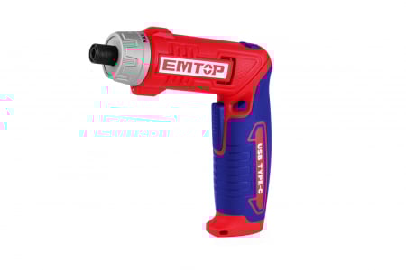 Surubelnita cu incarcare prin cablu USB, 8V, 6Nm, maner reglabil, 17 accesorii, geanta inclusa - ECSR0803, EMTOP [1]
