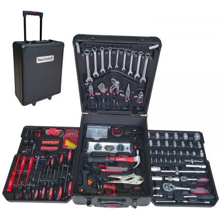 Trusa de scule, Profesionala, 386 piese, MaxxTools + Troler Transport [0]