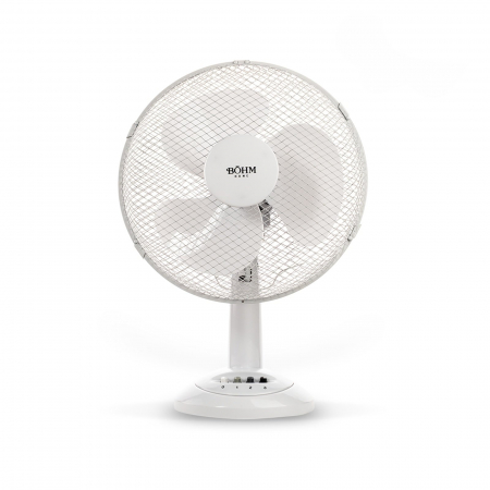 Ventilator de birou Bohm 12", 40W, 3 viteze, cablu 1.5m, Alb [3]