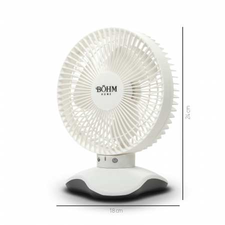 Ventilator de birou Bohm 6", 5W, 3 viteze, incarcare USB,  Unghi de inclinare 60° [1]