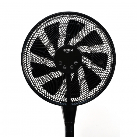 Ventilator de podea Bohm 16", 25W, 8 viteze, Inaltime reglabila 129cm, Ecran LED, Telecomanda, Negru [2]