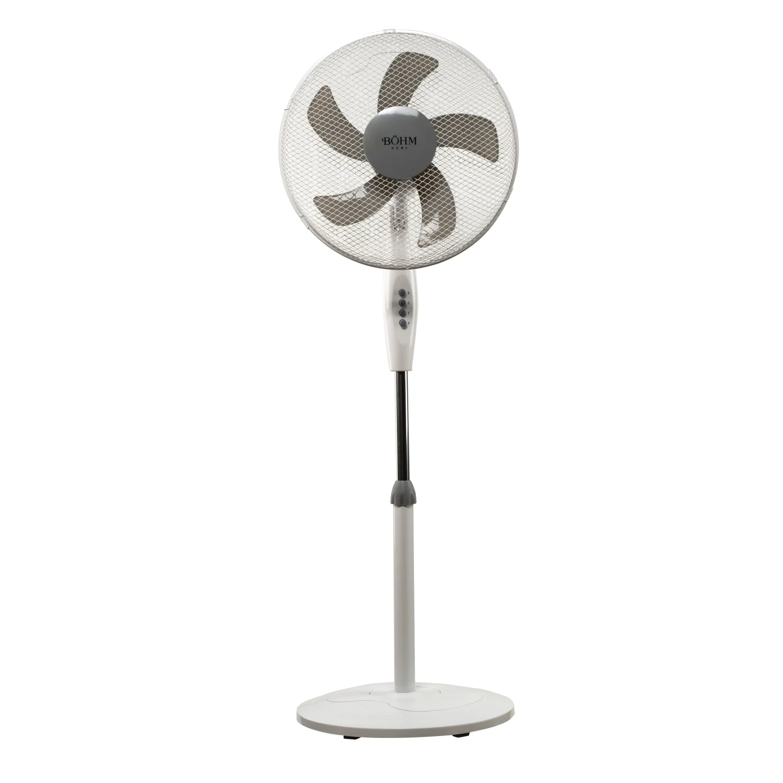 Ventilator de podea Bohm 16", 50W, 3 viteze, Inaltime reglabila 125cm, Alb [1]