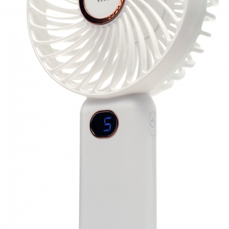 Ventilator portabil Bohm 4", 4.5W, 5 viteze, incarcare USB,  Acumulator 1200mAh, Afisaj LED, Alb [5]