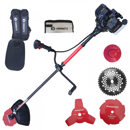 Motocoasa pe benzina YAMAMOTO Japan 520 PRO, 6.7CP + Accesoriul Tip Fierastrau + 5 Accesorii Incluse [2]