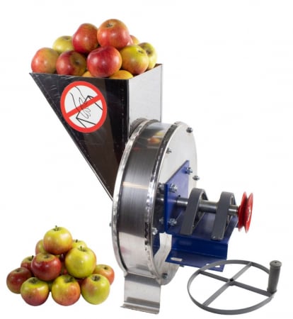 Agro & Zootehnie - Zdrobitor manual Vinita, Inox, >14kg la 60 rotatii, Capacitate 6L , Fulie atasare motor