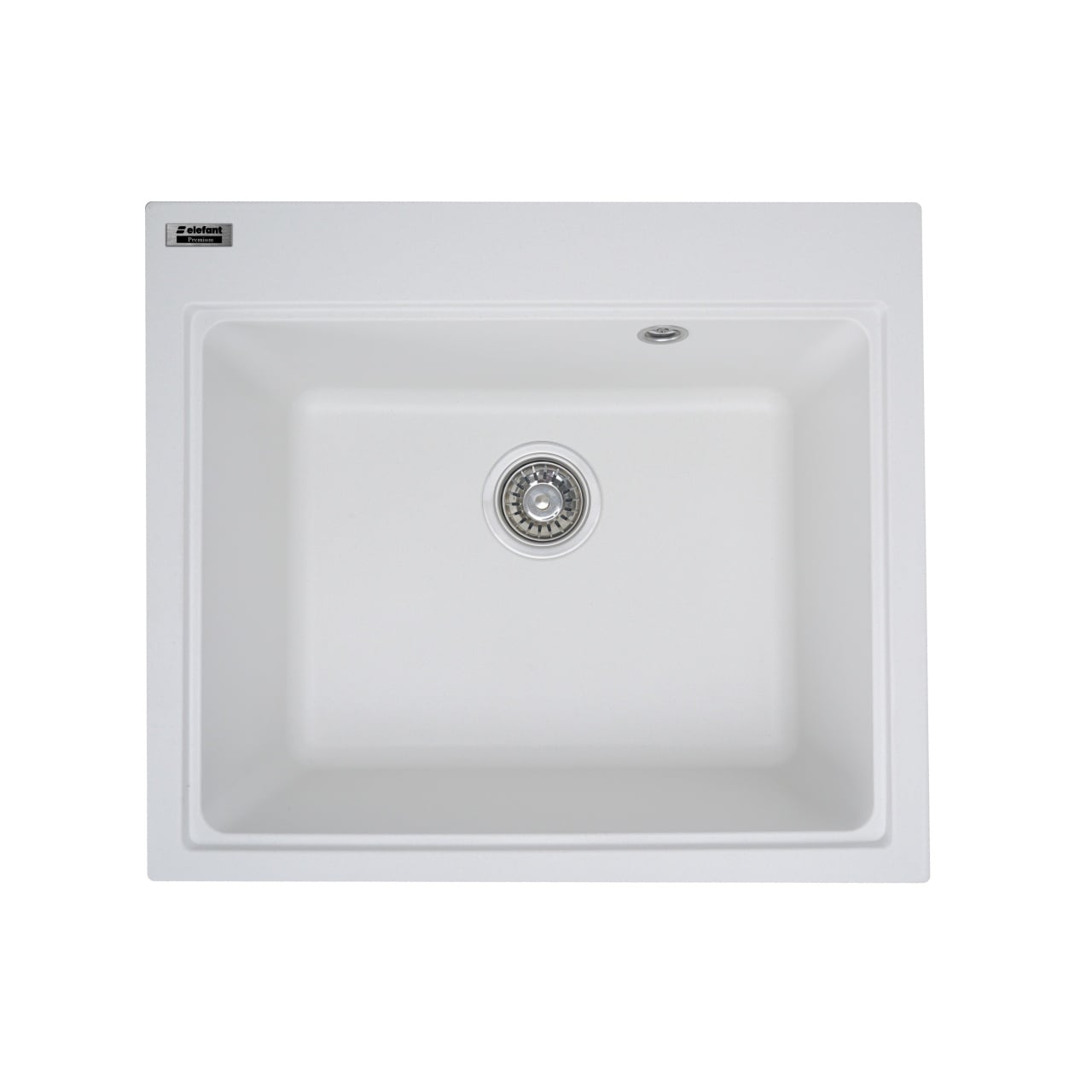 Chiuveta din compozit de granit pentru bucatarie ELEFANT PREMIUM 5852 VESTA Alb 580 x 518 mm