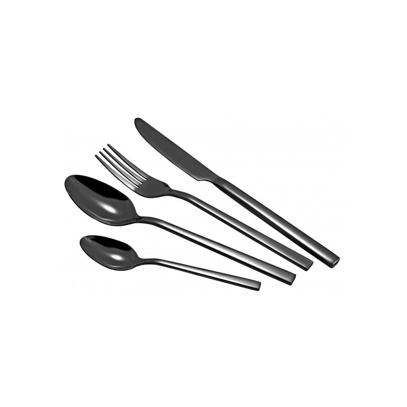 Set tacamuri 24 piese Oliver Voltz OV51512AB24, Otel inoxidabil, Negru