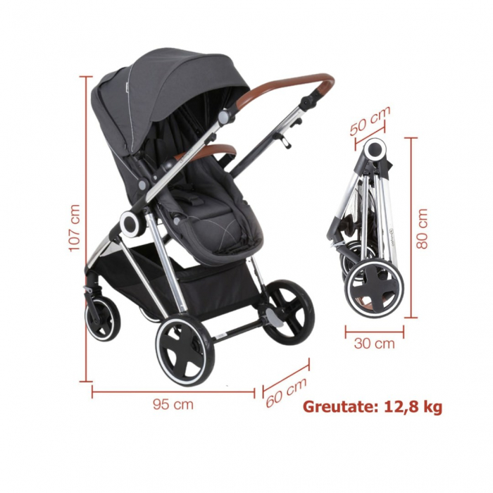 BabyGo - Carucior 3 in 1 Halime  – cadru Silver [18]
