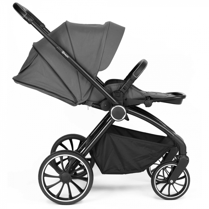 BabyGo - Carucior 3 in 1 Harmony Grey cu maner reglabil pe inaltime, cadru Black [9]