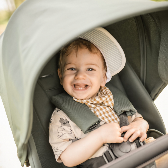 BabyGo - Carucior 3 in 1 Harmony Grey cu maner reglabil pe inaltime, cadru Black [13]