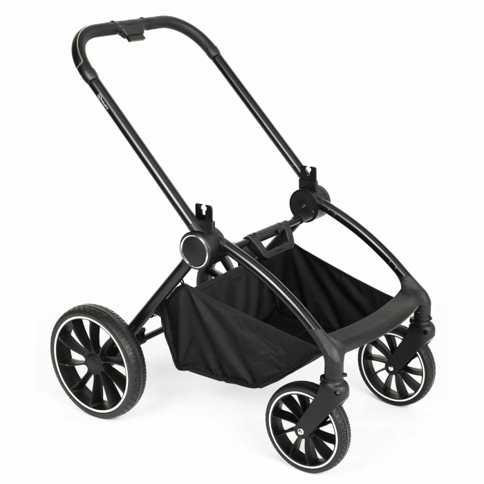 BabyGo - Carucior 3 in 1 Harmony Grey cu maner reglabil pe inaltime, cadru Black [5]