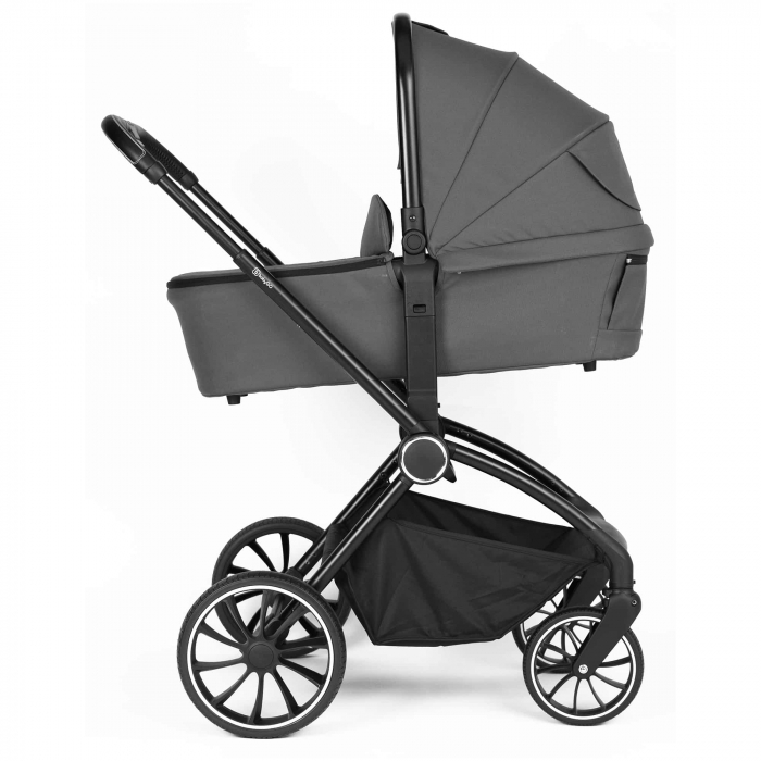 BabyGo - Carucior 3 in 1 Harmony Grey cu maner reglabil pe inaltime, cadru Black [7]