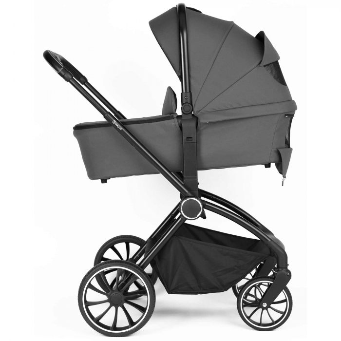 BabyGo - Carucior 3 in 1 Harmony Grey cu maner reglabil pe inaltime, cadru Black [6]