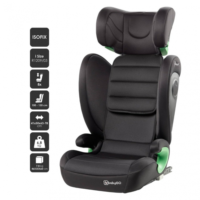 BabyGo - Scaun auto i-Size SafeChild Black, 100-150 cm, certificat R129 [7]
