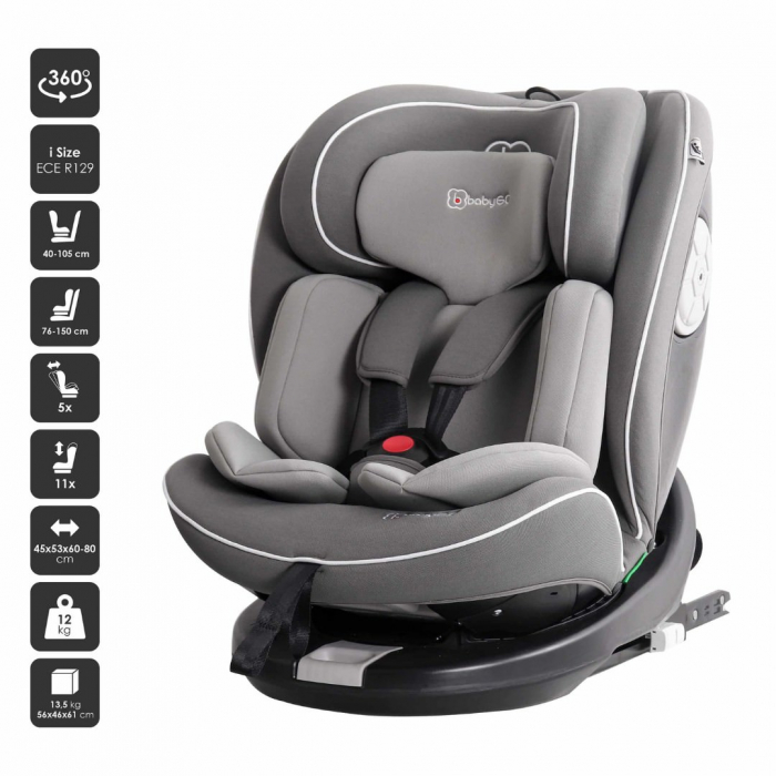 BabyGo - Scaun auto Nova2, Gray, 40 -150 cm, certificat R129 [2]