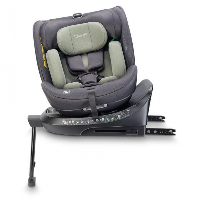 BabyGo - Scaun auto rotativ cu isofix, MOVE360 Green, 40-150 cm, certificat R129 [16]