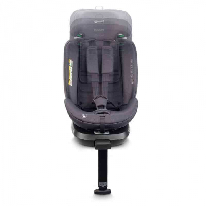 BabyGo - Scaun auto rotativ cu isofix, MOVE360 Grey, 40-150 cm, certificat R129 [5]