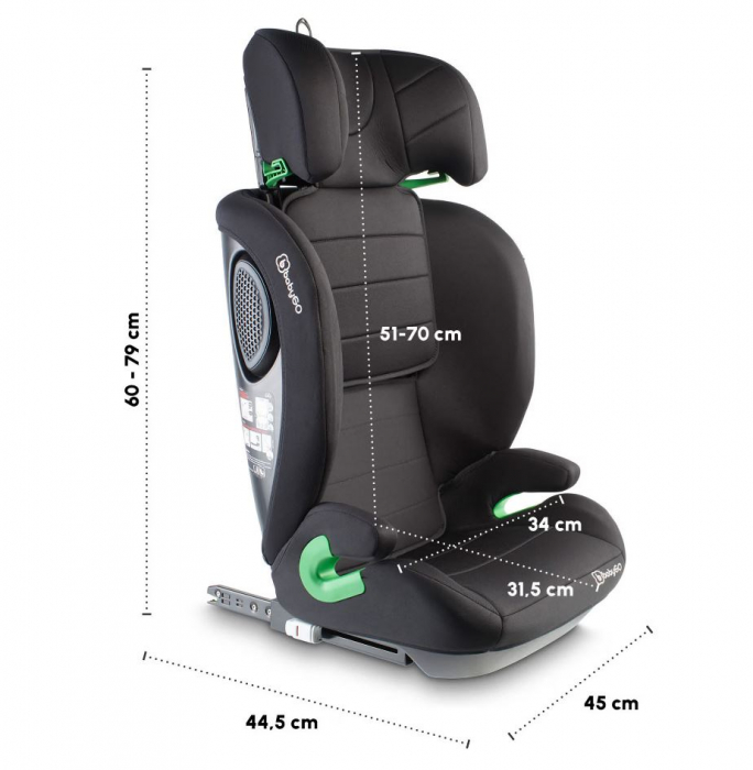 BabyGo - Scaun auto SafeChild2 Black, 100-150 cm, certificat R129 [10]