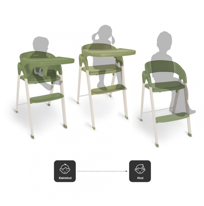 BabyGo - Scaun de masa 3 in 1 transformabil Levels Khaki [10]