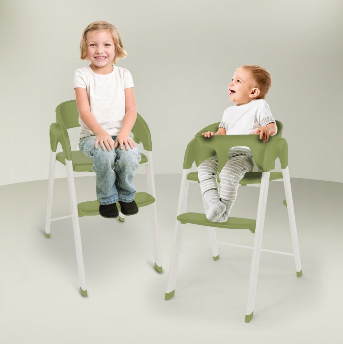 BabyGo - Scaun de masa 3 in 1 transformabil Levels Khaki [2]