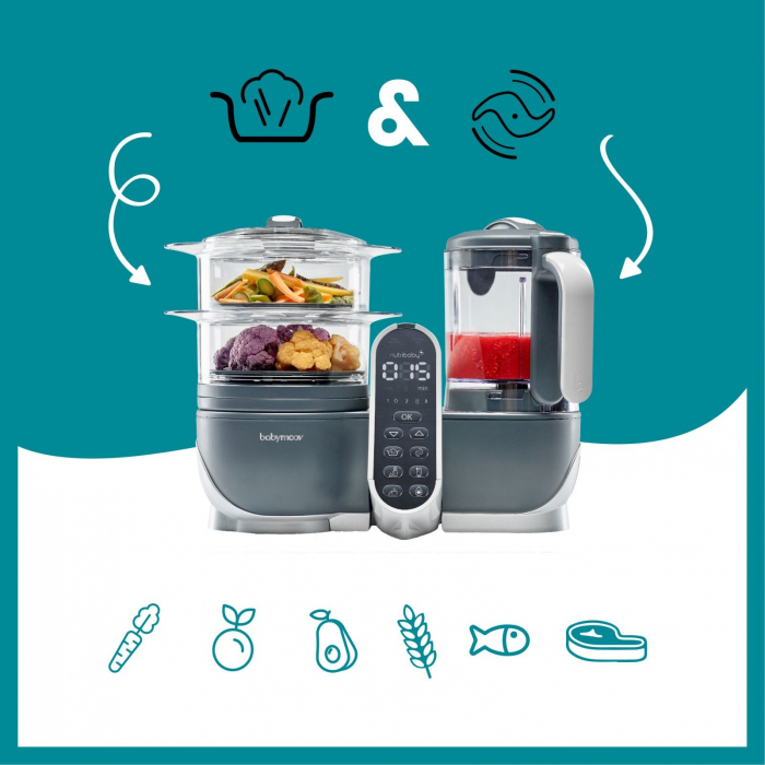 Babymoov - Robot multifunctional 5 in 1 Nutribaby (+) Industrial Grey [8]