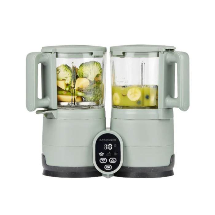 Babymoov - Robot multifunctional Nutribaby Glass 4 in 1 din sticla si otel inoxidabil Celadon Green [4]