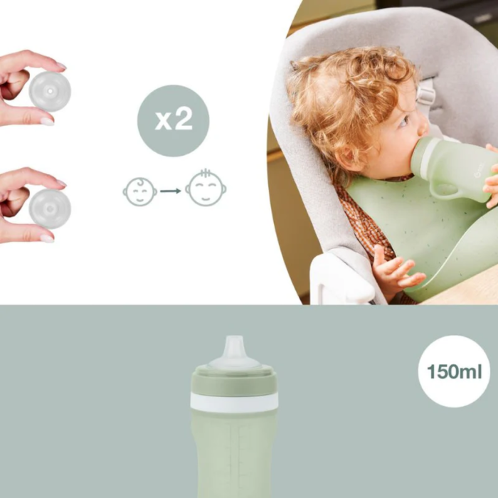 Babymoov - Sticla ergonomica din silicon verde [3]