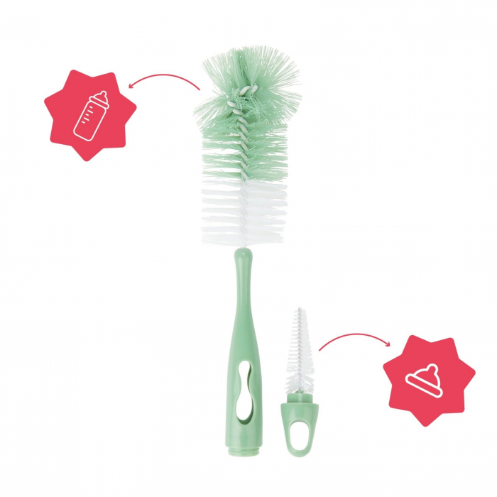 Badabulle - Perie de biberoane 2 in 1 verde [2]