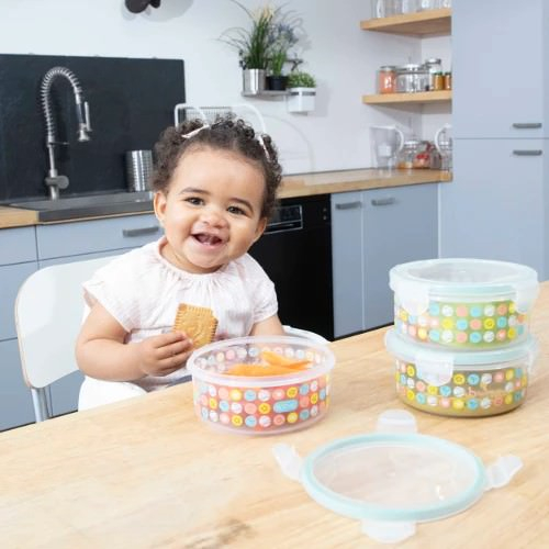 Badabulle - Set 3 boluri ermetice Maxi 300 ml, pentru pastrarea hranei [4]