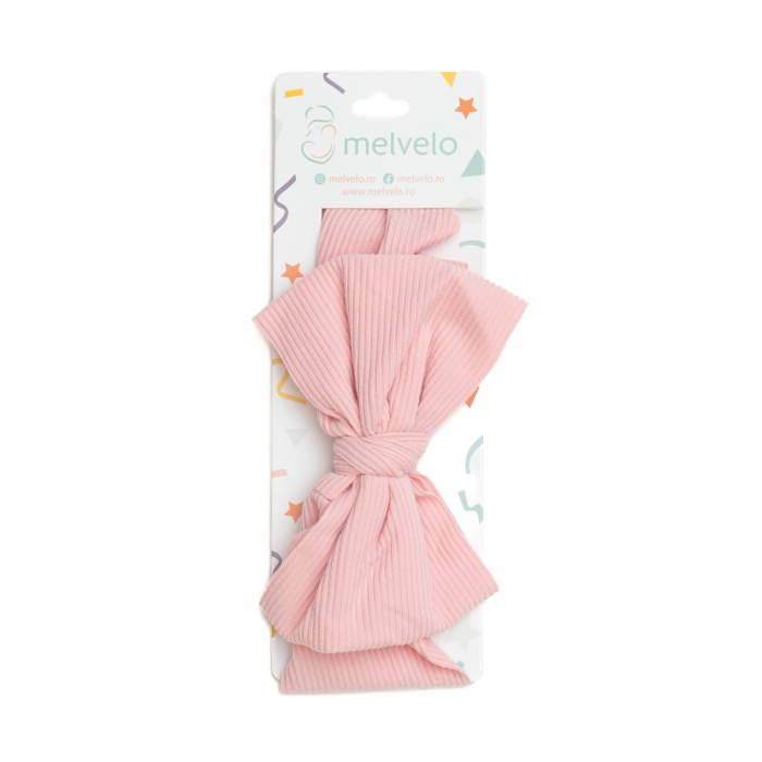 Bentita lata, bebe, cu funda, spandex, Melvelo, Stripe - Blossom [2]