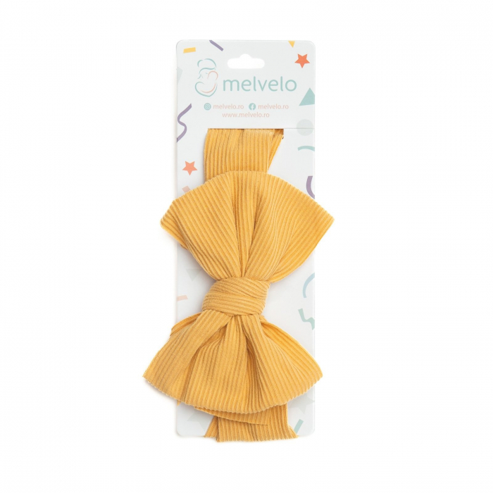 Bentita lata, bebe, cu funda, spandex, Melvelo, Stripe - Honey Bee [2]
