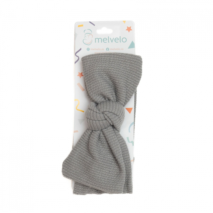 Bentita lata, bebe, funda cu  nod, bumbac, Melvelo, Rope - Gray [2]