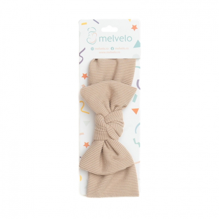 Bentita lata, bebe, funda cu nod, poliester, Melvelo, Classic - Caramel [2]