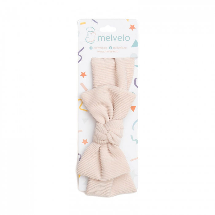Bentita lata, bebe, funda cu nod, poliester, Melvelo, Classic - Cream [2]