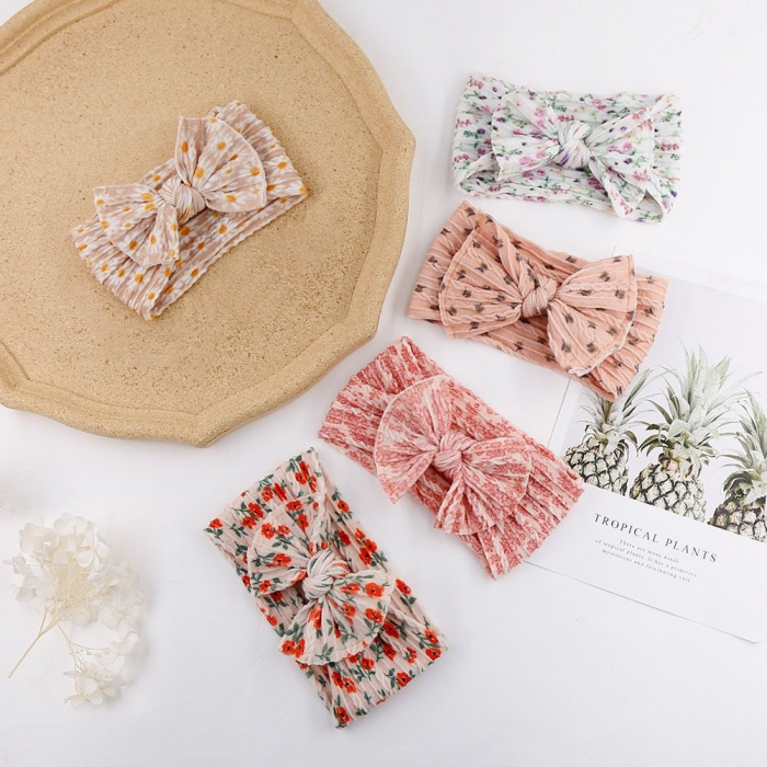 Bentita lata, bebe, funda cu nod ,spandex, Melvelo, Flower - Biscuit [4]