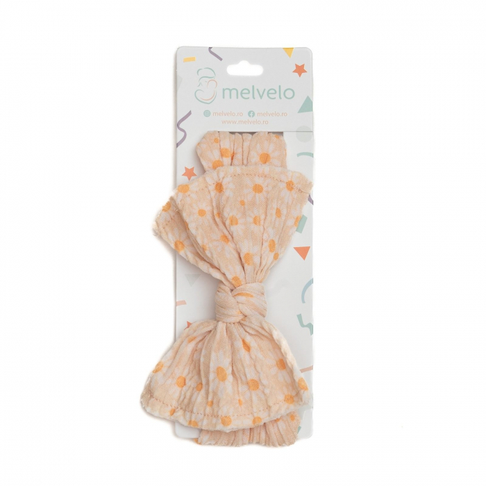 Bentita lata, bebe, funda cu nod ,spandex, Melvelo, Flower - Orange [2]